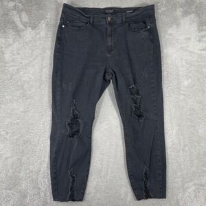 Judy Blue Skinny Jeans Womens 18W Plus‎ Black Distressed Stretch